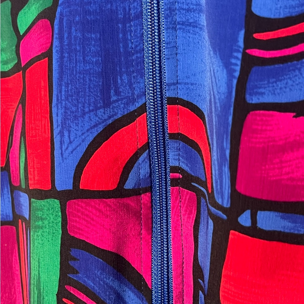 Vintage Teddi Abstract Picasso Vibrant Lightweight Full Zip Jacket Size 20 - Picture 4 of 7